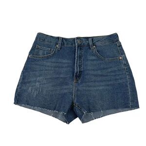Wild Fable Highest Rise Mom Shorts Blue Jean Cut Off Denim Size 12 Stretch Fit